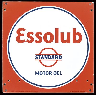 ESSOLUB STANDARD | EMAILSCHILD | ZUSTAND (1+). Condition (1+) | Enamel sign, stenciled, GER 