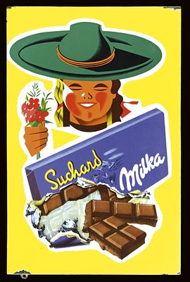 MILKA SUCHARD | EMAILSCHILD | ZUSTAND (2). Condition (2) | Enamel sign, stenciled, GER/AT around 