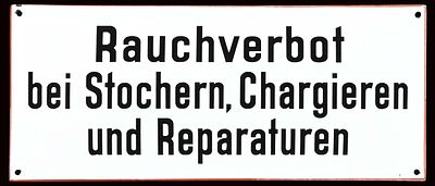 RAUCHVERBOT | EMAILSCHILD | ZUSTAND (1). Condition (1) | Enamel sign, GER 1930s, 38 x 16 cm | We 