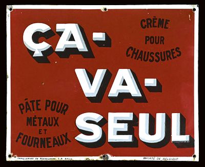 CA-VA-SEUL | EMAILSCHILD | ZUSTAND (1-2). Condition (1-2) | Enamel sign, convex, stenciled, BE 