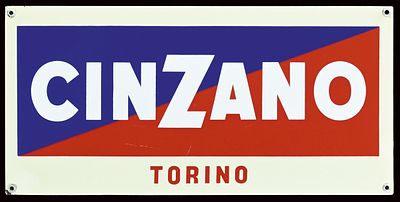 CINZANO | EMAILSCHILD | ZUSTAND (1). Condition (1) | Enamel sign, stenciled, Torino/IT 1950s, 58 