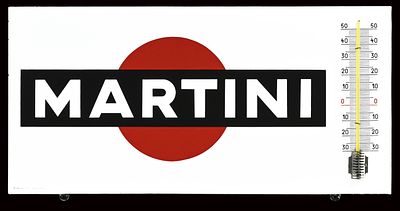 MARTINI | EMAILSCHILD | ZUSTAND (1+). Condition (1+) | Enamel sign, stenciled, integrated 
