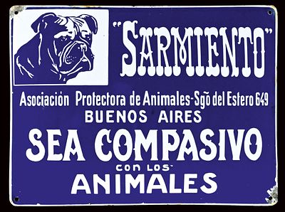 SARMIENTO | EMAILSCHILD | ZUSTAND (1-2). Condition (1-2) | Enamel sign, convex, stenciled 