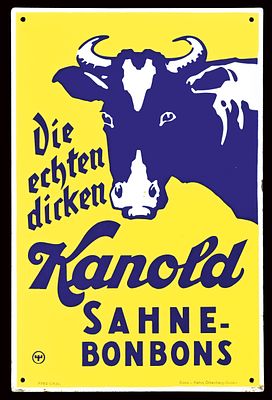 KANOLD SAHNE-BONBONS | EMAILSCHILD | ZUSTAND (1). Condition (1) | Enamel sign, thick stenciling 