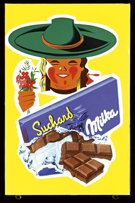 MILKA SUCHARD | EMAILSCHILD | ZUSTAND (1+). Condition (1+) | Enamel sign, heavy iron, stenciled 