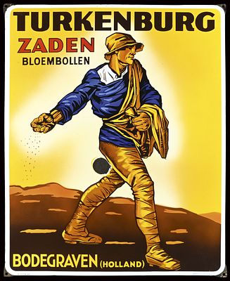 TURKENBURG ZADEN | EMAILSCHILD | ZUSTAND (2+). Condition (2+) | Enamel sign, stenciled and 