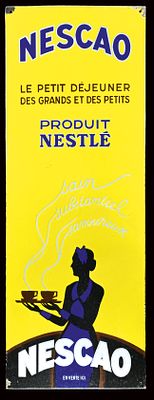 NESCAO | EMAILSCHILD | ZUSTAND (R/3). Condition (R/3) | Enamel sign, stenciled and lithographed 