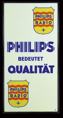 PHILIPS BEDEUTET QUALIT&Auml;T | ZUSTAND (1). Condition (1) | Reverse glass print, original metal 