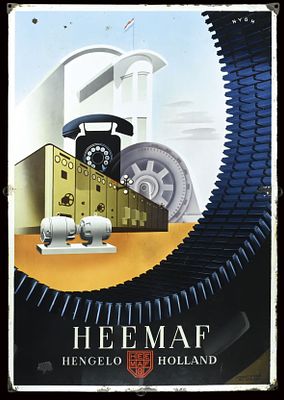 HEEMAF - HENGELO HOLLAND | EMAILSCHILD | ZUSTAND (3). Condition (3) | Enamel sign, stenciled and 