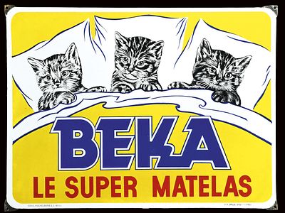 BEKA - LE SUPER MATELAS | EMAILSCHILD | ZUSTAND (1+). Condition (1+) | Enamel sign, stenciled 
