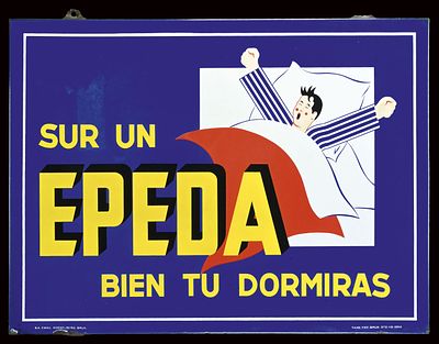 EPEDA | EMAILSCHILD | ZUSTAND (3+). Condition (3+) | Enamel sign, stenciled, BE 1952, 78 x 58 cm 
