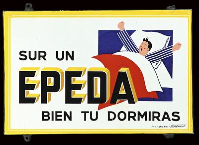 EPEDA | EMAILSCHILD | ZUSTAND (3). Condition (3) | Enamel sign, stenciled, BE 1951, 58 x 38 cm 