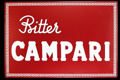 BITTER CAMPARI | EMAILSCHILD | ZUSTAND (1). Condition (1) | Enamel sign, stenciled, IT around 