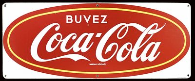 BUVEZ COCA-COLA | EMAILSCHILD | ZUSTAND (2). Condition (2) | Enamel sign, stenciled, F around 