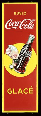 BUVEZ COCA-COLA | EMAILSCHILD | ZUSTAND (1). Condition (1) | Enamel sign, stenciled, BE 1955, 45 