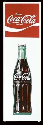 BUVEZ COCA-COLA | EMAILSCHILD | ZUSTAND (1). Condition (1) | Enamel sign, stenciled, BE 1974, 45 