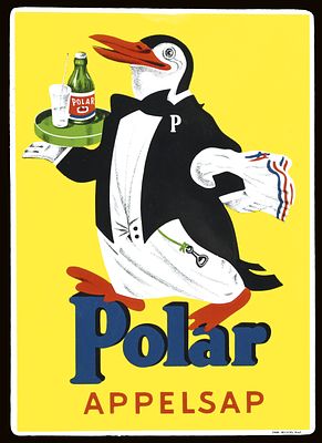 POLAR APPELSAP | EMAILSCHILD | ZUSTAND (1-). Condition (1-) | Enamel sign, stenciled and 