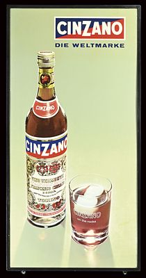 CINZANO ON THE ROCKS | BLECHSCHILD | ZUSTAND (1). Condition (1) | Tin sign in original metal 