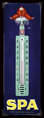 SPA | EMAILSCHILD | ZUSTAND (1-). Condition (1-) | Enamel sign, stenciled, integrated 
