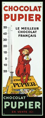 CHOCOLAT PUPIER | EMAILSCHILD | ZUSTAND (R/2+). Condition (R/2+) | Enamel sign, stenciled and 