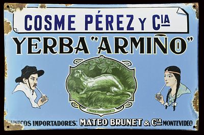 YERBA "ARMINO" | EMAILSCHILD | ZUSTAND (2-). Condition (2-) | Enamel sign, convex, stenciled and 