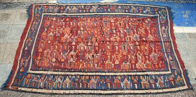 A SHADDA BLANKET, SOUTH CAUCASUS, AZERBAIJAN, BEGINNING OF 20TH CENTURY WOOL 274 X 180 CM GOOD 