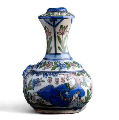 A PERSIAN KENDI SHAPED VASSEL, QAJAR DYNASTY 19TH C. A PERSIAN KENDI SHAPED VASSEL, 19TH C 