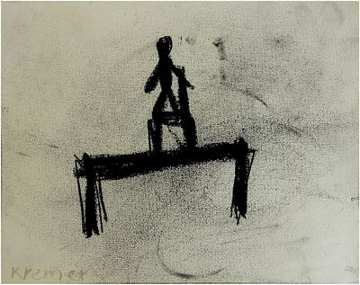 Alex Kremer (Israeli, b. 1966) - Keeping the Balance, Pastel on paper, 20 x 25 cm, Signed