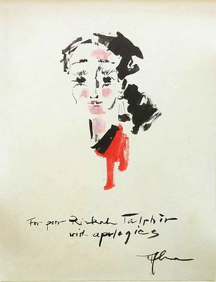 Siegfried ALVA (German, 1901-1973) - Portrait of the painter Rivka Talphir, Watercolor on paper 