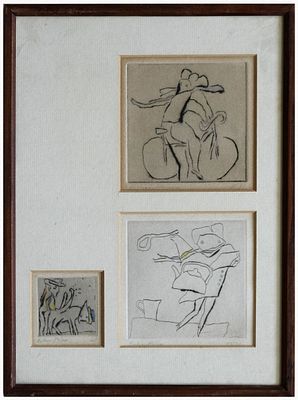 Richard Bilan (Polish - French - Israeli, b. 1946) - Surreal scenes / Lot of 3 three etchings 