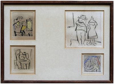 Richard Bilan (Polish - French - Israeli, b. 1946) - The barber, the tailor, the fashion designer 