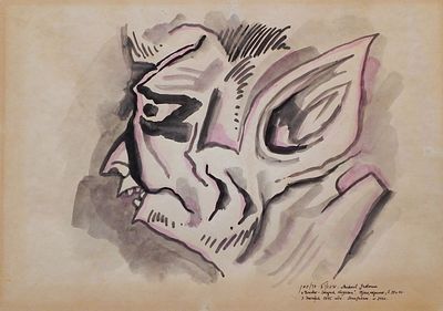 Michail Grobman (Russian - Israeli, b. 1939) - Figures, 1975. RARE! Watercolor on paper, 35 x 50 