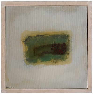 Tali Navon (Israeli, b. 1964) - Landscape, 2002, Mixed media on canvas, 30 x 30 cm, Signed and dated