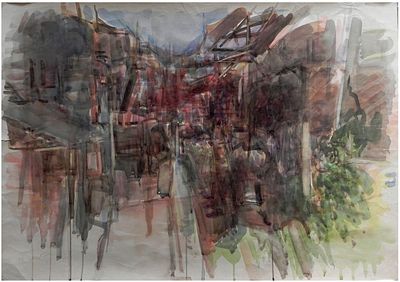 Zvi Tadmor (Israeli, 1923-2012) - Landscape, 1983, Watercolor on paper, 70 x 100 cm, Signed and dated