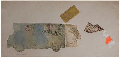 Dan Kryger (French - Israeli, 1938-2022) - Bus, 1973, Collagraph print, 27 x 56 cm, Hand-signed 