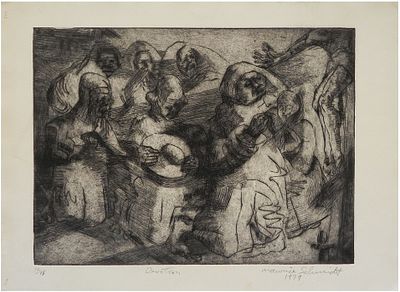 Maurice Schmidt (American, b. 1936) - "Devotion", 1979, Etching, 23 x 30 cm / 28 x 38 cm 