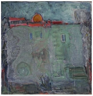 Michael Heshbi (Israeli, 1919-2002) - View in the Old City of Jerusalem, Gouache on wood, 74 x 71 