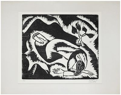 Reuven Rubin (Israeli - Romanian, 1893-1974) - The Prayer on the Mountain (From the series "The 