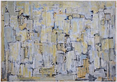 Yehiel Krize (Israeli - Polish, 1908-1968) - Urban landscape, Gouache on paper, 50 x 70 cm, Signed