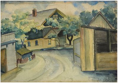 Siona Tagger (Israeli, 1900-1988) - Country cottage landscape, Watercolor on paper, 29 x 39 cm, Signed