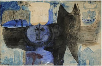 Naftali Bezem (Israeli, 1924-2018) - Untitled, Watercolor on paper, 30 x 45 cm, Signed