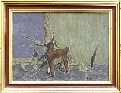 בן (בן ציון רבינוביץ) (פולין - צרפת, 1905-1989) - טבע דומם, שמן על קרטון, 32x44 ס״מ, חתום.