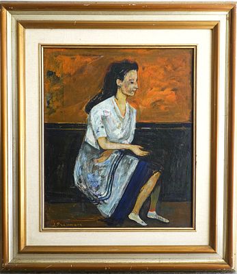 יוסף פרסמן (אוקראינה - צרפת, 1904-1967) - "אישה עם ידיים שלובות" (Femme aux bras crois&eacute;s) 