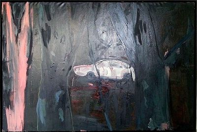 Marik Lechner (Israeli, born Ukraine 1967) - Car in nightly view, 2006, Oil on canvas, 102 x 151 