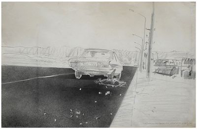 Joshua Neustein (American - Israeli, b. 1940) - "A destination is a tautology", 1973, Mixed media 
