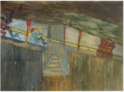 Ido Bar El (Israeli, b. 1959) - Escape opening, Gouache on paper, 70 x 100 cm, Unsigned (COA will 