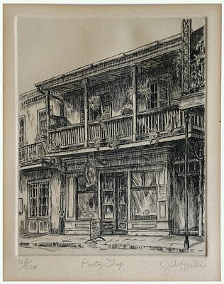 Jack Raymond Miller (American, 1942-2014) - "Pastry shop", 1974, Etching, 29 x 23 cm, Signed in 