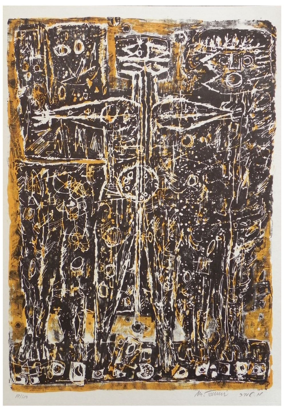 Moshe Tamir (Israeli, 1924-2004) - Floating Figures, 1964, Lithograph, 50 x 34 cm, Hand-signed and 