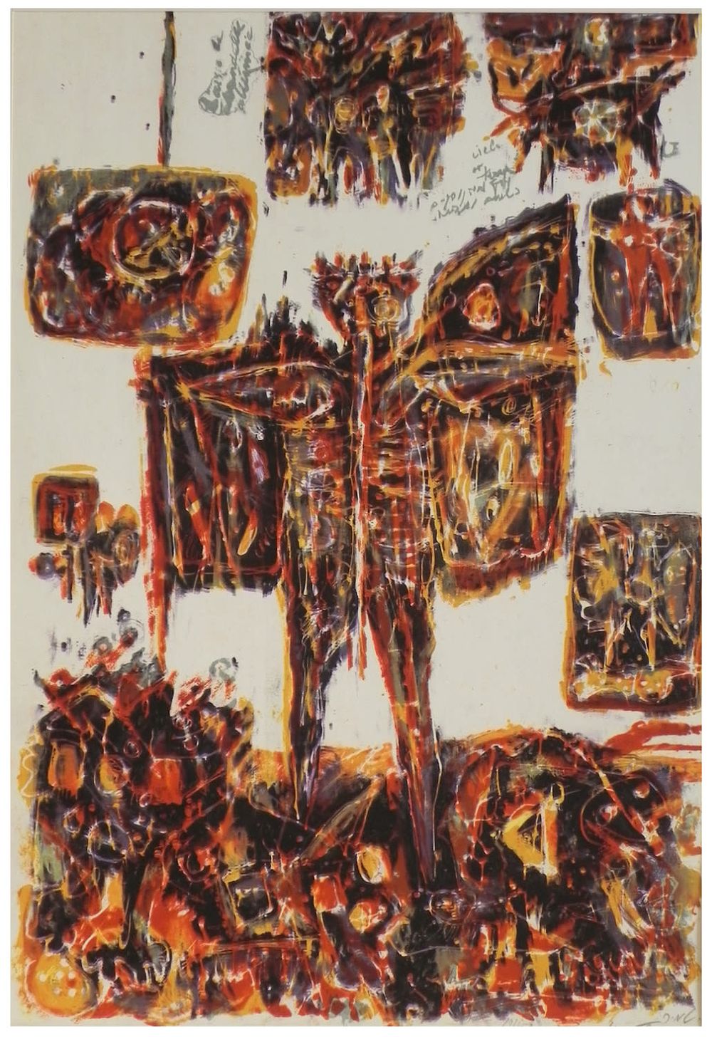 Moshe Tamir (Israeli, 1924-2004) - Floating figures, 1958, Lithograph, 50 x 34 cm, Hand-signed and 