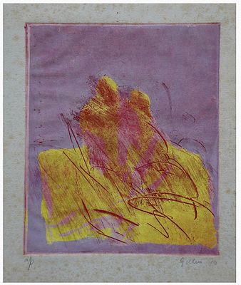Michael Gitlin (American - Israeli, b. 1943) - Couple in Love, 1970, Hand-painted etching, 28 x 23 